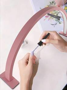 White/Pink/Black Half Moon Nail Lamp, USB Push Button Plug Desktop Lamp With Easy Push Button For Switch, For Nail Fill Lighting, Vanity, Handmade Desk, Nightstand, Monochromatic White Light - Multicolor - View 2