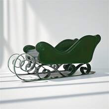 1/2pcs Christmas Decoration Large Sleigh Ornament, Winter Sleigh Gift Candy Storage Container, Candy Rack Organizer, Christmas New Year Party Decorations, Plastic Holiday Decor For Mantel, Tabletop, Entryway - Indoor/Outdoor Party Centerpiece, Classic Winter Theme, Fine Craftsmanship, Home Decor