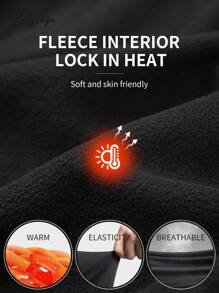 Women's Autumn/Winter Fashion Warm Underwear Set, Long-Sleeved Round Neck Base Layer Top And Pants, Base Layer Set, Outdoor Wear, Winter Yoga Wear, Outdoor Skiing Winter Warm Women's Clothing - Black - View 5