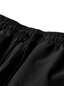 Pantaloni cargo leggeri da uomo taglia grande, per primavera e autunno, con vita con cordoncino, stampa a lettere, tasche con zip, colore unito, tasche grandi, adatti per casual, sport, uso quotidiano