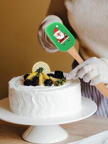 1pc Christmas Silicone Spatula Christmas Spatula Set Christmas Kitchen Utensils With Wooden Handle Christmas Cake Decorating Spatula For Cooking Baking Stir Butter Cream Christmas Christmas Decorations Christmas Pajamas Christmas Gifts Christmas Decor