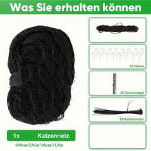 Extra Large Cat Safety Net - Heavy Duty Anti-Fall Window, Balcony, Yard Netting - Large Coverage, Easy Indoor/Outdoor Installation - Suitable For Multi-Cat Households - Black Grid, Pet Safety Net, Yard Boundary Setting - Multicolor - View 7