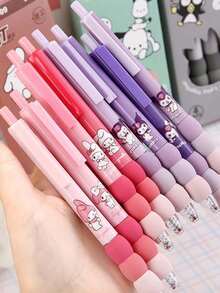 Sanrio 4 支装圆珠笔动漫    卡通舒适软握凝胶笔创意学生文具礼物返校学习用品（部分零件可能随机）