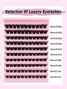 Rikuaild 110片D型卷翘浓密睫毛簇，DIY睫毛嫁接，蓬松柔软交叉睫毛簇，自然假睫毛，睫毛簇，单根睫毛，假睫毛 - D - 查看 3