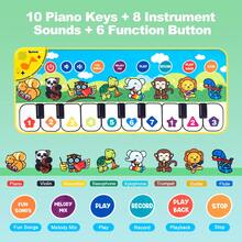 Kinder Musik Klaviermatte, berührungsempfindliches Spiel, Tanzspiel-Musikteppich mit Tier-/Instrumentengeräuschen, Klaviertastatur Frühförderungsspielzeug, Geschenk für Kleinkinder Jungen und Mädchen - Verschiedenfarbig - Übersicht 3