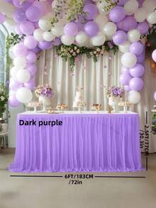 4pcs/1pc Pleated Solid Color Tableskirt, Suitable For Rectangular, Square, Round Tables, Ruffled Tablecloth, Wrinkle-Resistant And Easy To Clean, Applicable For Birthday Cake Table Decor, Banquet And Wedding Party, Bridal Shower, Various Party Celebrations