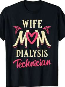 Wife Mom Dialysis Technician Nurse Dialysis Nephrology T-Shirt Hoodie - màu đen - Xem 1