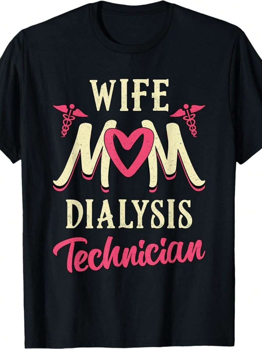 Wife Mom Dialysis Technician Nurse Dialysis Nephrology T-Shirt Hoodie - màu đen - Xem 1