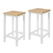 SoBuy Kitchen Chair Set Of 2 Wood White - White+Khaki - View 4