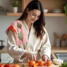 1 set/1 pieza/2 piezas Paños de cocina y paños de platos impresos con bolas de Navidad de colores, adecuados para la decoración de interiores en restaurantes, cocinas y baños, decoración de fiestas, regalos festivos y también pueden ser entregados como regalos de Navidad - Multicolor - Ver 9