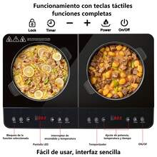 Parrilla Eléctrica De Inducción De 2 Quemadores 1000w+800w,eficiencia energética,cocción rápida,control preciso,se`guro de uso - Tipo de Enchufe A USA (110-127V) - Ver 8
