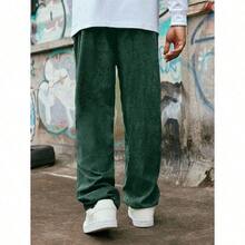 Men's Solid Color Casual Everyday Trousers Men's Streetwear Pants, Boy Friend Gifts, Back To School - 綠色 - 查看 2