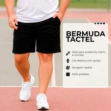 Tactel Plus Size Men's 3-Piece Bermuda Shorts - Sports Casual - 3 Ice - View 2