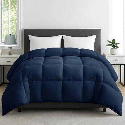 1 Pc Lux Decor Down Alternative Comforter – Soft Breathable All Season Quilt With Corner Tabs – Lightweight Hotel-Quality Bedding For Winter Sleeping – Box Stitching For Fluffiness – Versatile Bedroom Decor – Back To School, Graduation Gifts, Home Decor – Cozy Winter Vibes, Christmas Decor, New Year Home Refresh, Festive Holiday Bedding, Cozy Quilt, Plush Comforter, Luxury Winter Bedding
