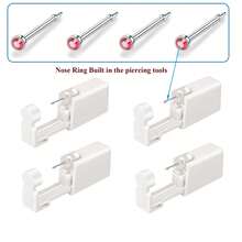 4 Packs Disposable Self Nose Piercing Kit With Built-In Nose Studs,Nose Piercing Gun, Simple And Convenient Operation, Ideal For Family Use - White - View 19