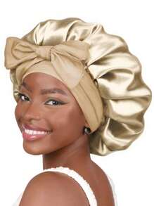 1pc Luxurious Satin & Silk Bonnet For Sleeping - Adjustable Comfort Fit With Tie Band - Unisex Night Hair Protection For Men & Women Home Bathroom Decor Spring Summer Autumn Winter Shower Towels For Beauty Salon, Hotel Sports,Home Essentials, Towel, Skin Care