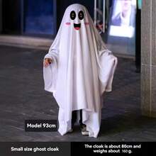 Kostium ducha na Halloween, makijaż na imprezę, peleryna ducha, przebieranie się na imprezę cosplay, biały płaszcz