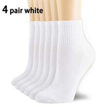 1/2/3/4 双女士中筒袜 多双缓冲运动袜 复古休闲袜 中筒罗纹筒袜 - 粗線棉襪 - 查看 13