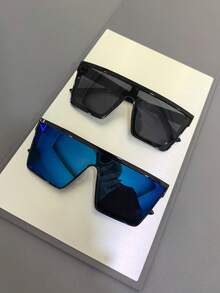 3 Pairs Unisex Large Square Fashion Eyeglasses, Casual Stylish, Suitable For Summer Sun Protection, Beach Vacation, Outdoor Sports, Party, Driving, Fishing, Cycling, Shopping And Photography - Multicolor - View 7