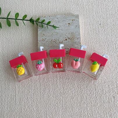 1 件 10ML 果汁形状唇彩管唇彩包装容器样品瓶润唇膏管口红可再填充瓶、化妆品、便宜、房间装饰、梳妆台、旅行、卧室、化妆配件