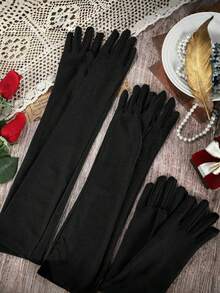1 Pair / 3 / 12 Pairs Vintage Opera Gloves For Women, Adjustable Length (Elbow To Wrist), 1920s Great Gatsby Costume Accessories & Modern Tea Party Elegance, Mother's Day Gift Set, Suitable For Christmas, Christmas Party, Christmas Decorations - Opera Gloves - View 4