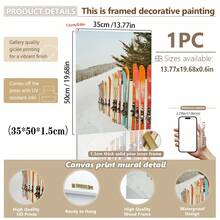 1 pezzo, Quadro da parete in tela, Decorazione da parete incorniciata, Sci moderno e colorato, Decorazione da parete per pista da sci, cartellone da sci invernale, Decorazione per la casa vintage con snowboard, Decorazioni natalizie, Decorazione natalizia con scena invernale e neve, Decorazione per camera, Decorazione per dormitorio, Decorazione per bagno, Decorazione per camera da letto, Decorazione per ufficio, Decorazione per soggiorno, Regalo per appassionati di sci - Multicolore - Visualizzare 15