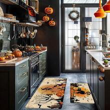 1pc Thickened 0.47 Inch/1.2cm Halloween Kitchen Mats, Moon Background Pumpkin Pattern Kitchen Mat, Perfect For Halloween, Day Of The Dead & Easter Decor, Non-Slip, For Bedroom, Living Room, Laundry, And Bathroom ﻿ Halloween Party - Multicolor - View 4