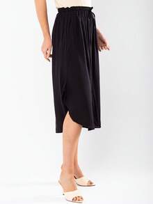 JIN SER Pentacurt Viscose Skirt Has Pocket - Black - View 5
