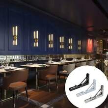 TAIMASI Heavy-Duty Folding Shelf Brackets - Space-Saving Wall-Mounted Design For Tables & Workbenches | Includes Mounting Screws - Seasonal Solution For: • Labor Day Workshop Upgrades • Thanksgiving Extra Serving Space • Christmas Gift For DIY Enthusiasts • New Year's Home Improvement Goals - 黑色 - 查看 9