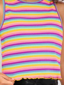 Radiana Tween Girl 条纹生菜边背心 - 彩色 - 查看 4