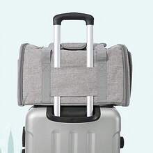 1 件便携式宠物包 - 轻便可折叠旅行袋，配有透气网眼、可拆卸垫和坚固的手柄/背带，拉链开合，适合户外活动，高品质网眼，狗背带 - 黑色 - 查看 6