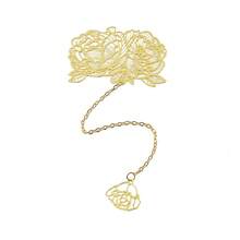 1PC Metal Bookmarks With Tassel, Beautiful Hollow Metal Brass Bookmark, Metal Leaf Flower Bookmarks, For Book Lovers, Writers, Readers, Teens, Men, Women, Adults, A Must-Have For Back-To-School Season - Gold - View 24