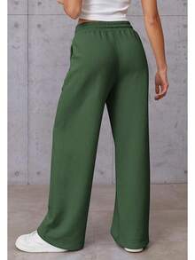 Womens Wide Leg Sweatpants High Waisted Baggy Drawstring Athletic Joggers Fashion Teens - Xmas Green - Xem 4