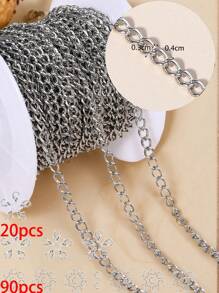 5m/Roll Necklace Chain, Suitable For DIY Jewelry Making, Necklace Set, Includes 20 Lobster Clasps, 90 Jumpring, 1m/Bag, Not Including Lobster Clasps And Jumpring - Single Buckle Chain - View 4