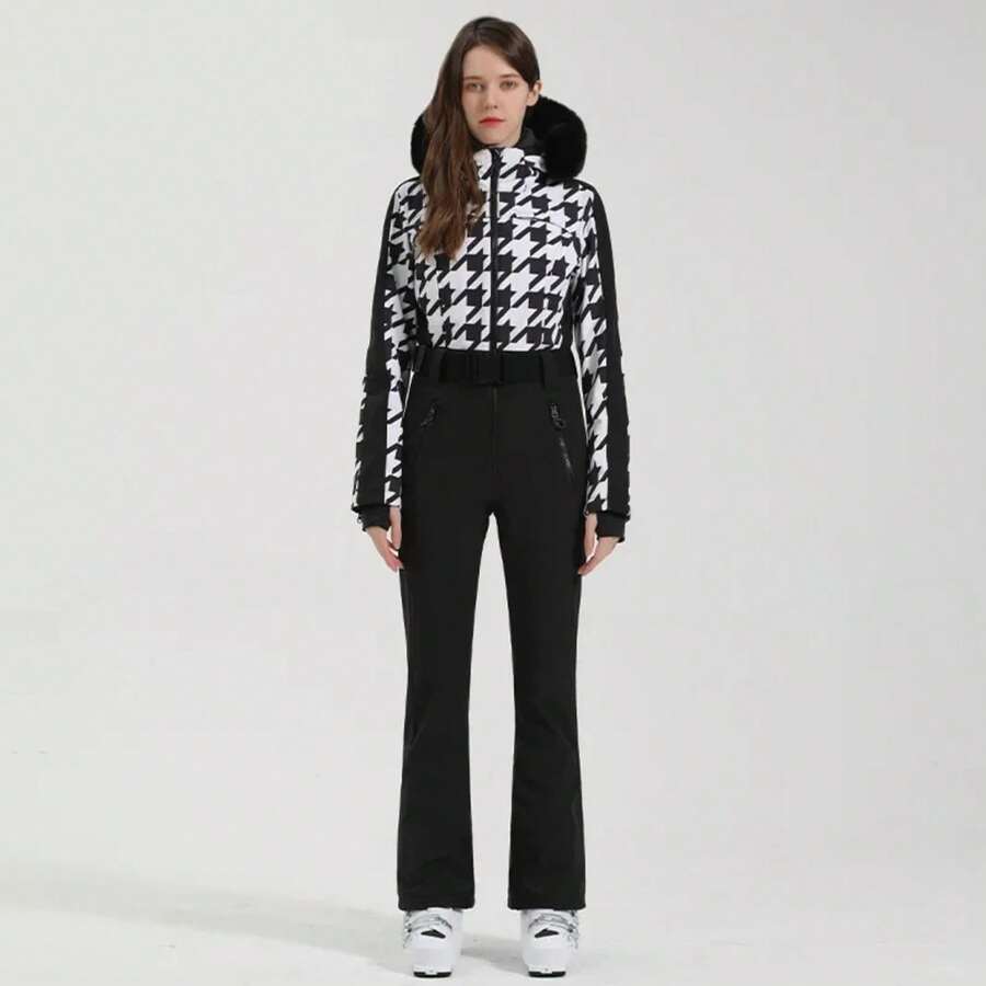 One-Piece Ski Suit For Women, Snowboard Overalls, Windproof And Waterproof, Breathable Clothing, Thickening, Skiing Suit, Winter - màu 15 - Xem 1