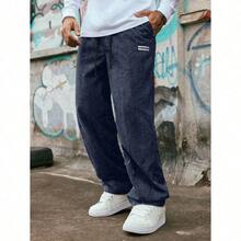 Men's Solid Color Casual Everyday Trousers Men's Streetwear Pants, Boy Friend Gifts, Back To School - 藏蓝色 - 查看 6