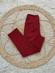 Stylish Premium Tailored Vest And Pants Set Simple Elegant Pocket Buttons On The Front Office Beach - Burdeos - Ver 6