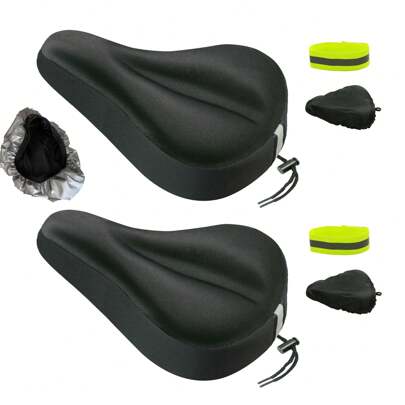 2PCS Bike Seat Cushion - Gel Padded Bike Seat Cover For Men Women Comfort, Extra Soft Exercise Bicycle Seat Compatible, Outdoor & Indoor ,Outdoor Cycling Sports Bicycle Saddle Cover, Mountain Bike Seat Cushion ,Halloween, Christmas, Autumn, Winter,Perfect For Birthday Gifts, Long-Lasting Gift For Friends & Loved Ones, Decorations, Christmas/Valentine's Gift,1PC