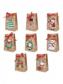 24 Stücke, Weihnachts-Schneeflocken Geschenktüte, Kleinunternehmen Zubehör, Einkaufstasche, Party Tasche, Hochzeit Geburtstags Party Geschenktüte, Basteltragetasche, Party Gastgeschenke, Geburtstagsdekoration, Party Geschenkdekoration, Hochzeitsdekoration, Party Zubehör, Weihnachtsdekoration