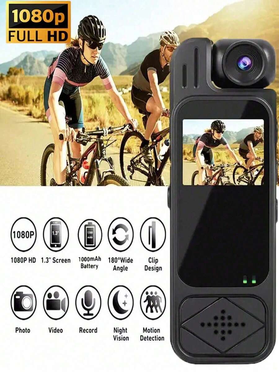 1080P Portable Mini Camera, Law Enforcement Body Camera With 180° High ...