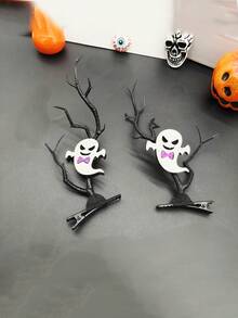 2pcs/Set Women's Elf Funny Hair Clips, Halloween Devil Party Costume Accessories - Black - View 6