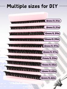 200PCS DIY Eyelash Extensions, D Curl Clusters Lashes,6-15mm Wispy Individual Eyelashes Extensions ,Natural Length,Wispy Thick Cluster Lashe,Thick And Voluminous,Segmented Eyelash ,DIY At Home - D - 查看 8