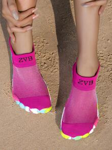 ZVB Barefoot-Friendly Water Shoes, Soft-Soled Women's Beach Shoes For Swimming, Diving, Fishing, Outdoor Quick-Drying Summer Sandals, Non-Slip & Breathable - 玫紅色 - 查看 9