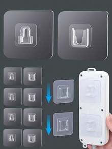 Kẹp giữ dây cáp trong suốt không cần khoan, giá đỡ router gắn tường, móc dính vô hình - Một kích cỡ phù hợp cho tất cả - Xem 5