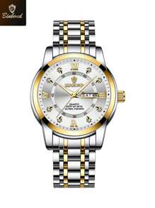 BINBOND 男士奢华手表优雅日期星期防水夜光男表石英不锈钢运动男表 - 白色 - 查看 5