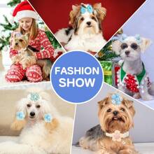 LAXDAMRE-180+ Pcs Blue Dog Hair Accessories Set,Small Dog Hair Bows With Rubber Bands,Cute Puppy Hair Ties,Bowties Small Dogs Cats,Dog Hair Clip,Floral Bell Collar,Flower Scrunchie-2025 - 黃色 - 查看 11