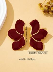 1 对优雅多色珐琅花卉耳环，适合女性派对、庆典、节日、旅行、礼品配饰 - 花瓣耳環 - 查看 9