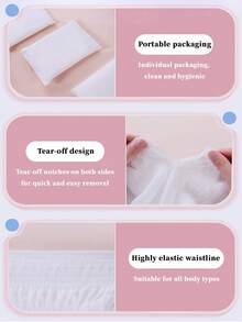 5/10/20pcs, Absorbent Underwear, Protective Underwear, Comfortable Style, Menstrual Underwear, Disposable Underwear, Super Absorbent, Patented Design, Refreshing And Comfortable, 3D Protective Barrier, Sanitary Napkin, Leak-Proof, Breathable, Highly Absorbent, Odor-Eliminating, Sleep Soundly All Night, Suitable For Business Trips, Menstruation, Postpartum, Post-Operative Care, And Travel. - White - View 2