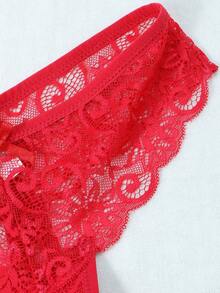 3pcs/Set Sexy Lace Thong Panties, Low Waist For Women - Multicolor - View 7