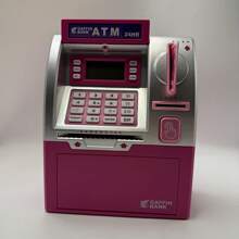 Hucha con monedas reales, caja electrónica digital de ahorro con tarjeta de débito, dispensador de efectivo, identificador de monedas, calculadora de saldos, caja con cerradura con contraseña como regalo de vacaciones/cumpleaños